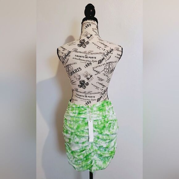 For Love And Lemons Devon Green Tie Dye Twisted Mini Skirt Size Small NWT - Picture 8 of 9
